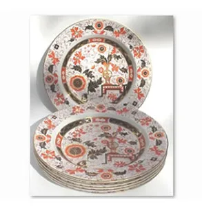 Stack of Imari-style porcelain plates
